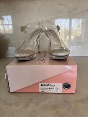 The Shoe Fairy Clear Platform Heeled Sandals - Transparent